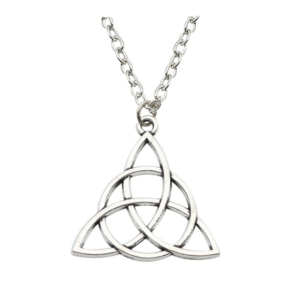 BAEBAESterling Silver Plated Constantine Hollow Crossed Triangle charm Pendant Necklace,20''