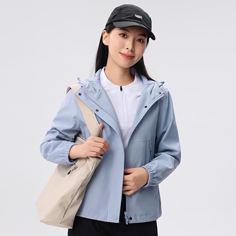 Women's All-Weather Hooded Rain Jacket - Waterproof & Breathable Stretch Hiking Coat