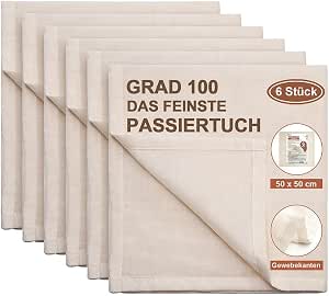 6 Stück Passiertuch, 50x50 cm Käsetuch Wiederverwendbar, Cheesecloth 6 Stück Passiertuch, 50x50 cm Käsetuch Wiederverwendbar, Cheesecloth