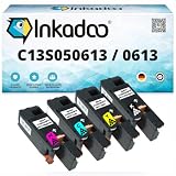 Inkadoo Toner per Epson C13S050614 / 0614 contiene 4 cartucce toner multipack compatibili Aculaser C 1700 Aculaser C 1700 Series Aculaser CX 17 NF Aculaser CX 1 toner