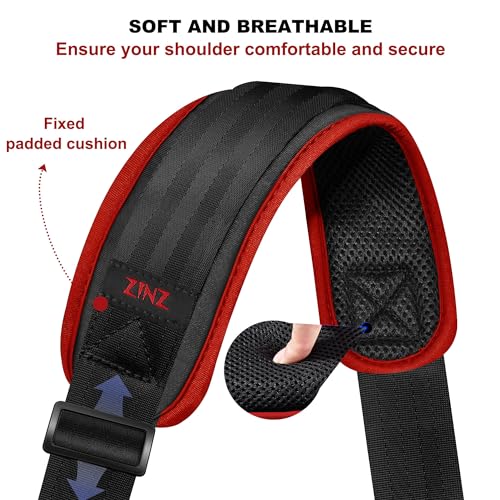 Image of ZINZ 60 inch Universal Bag Strap with Ultra-thick Fixed Breathable Pad Adjustable Heavy-duty Shoulder Strap for Laptop bag Crossbody Luggage Gym Bag Camera Bag and more -B01K02