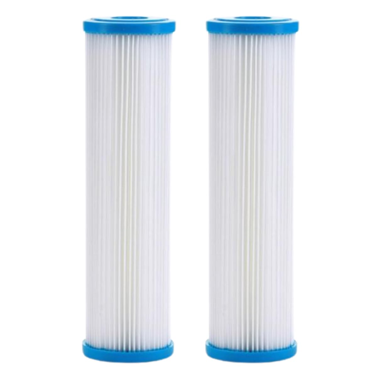 2 Pack Pleated Sediment Filters 10"" x 2.5"" Regular Diameter, Drinking Water Filter Cartridges, Private Water Supplies, Bore Holes & UV (10 Micron)