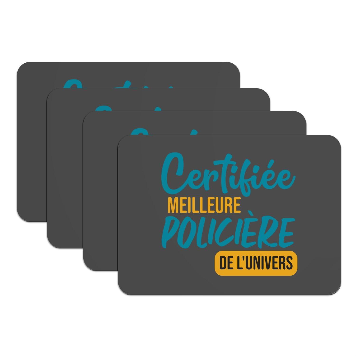Sets de table gendarmerie caoutchouc noir grand format dessous de table police