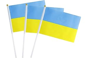Ukraine Flag Ukrainian Hand Held Small Mini Stick Flags Decorations