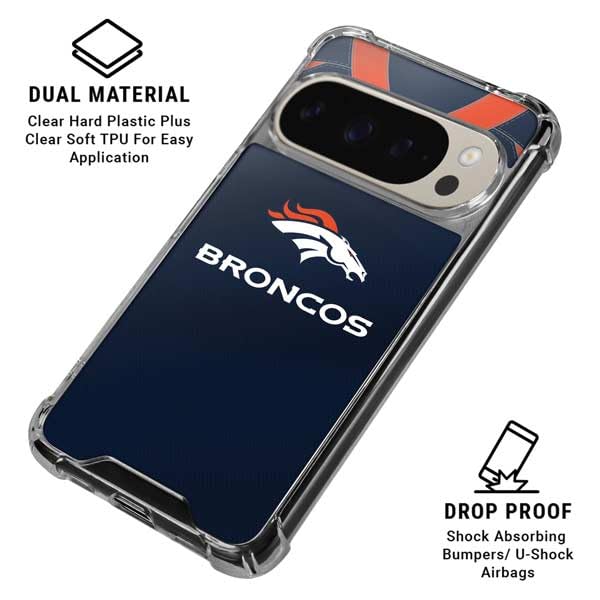 Skinit Clear Phone Case Compatible with Pixel 9 Pro XL - Officially Licensed NFL Denver Broncos Team Jersey Design
