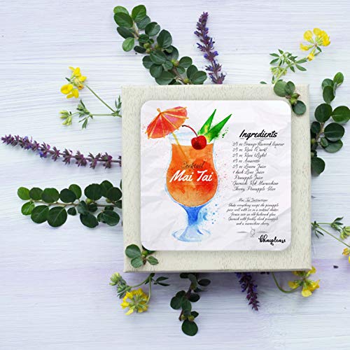 Image of Bhai Please Mai-Tai White Wooden Coaster (3.5 inches) Coaster for Living Room /Kitchen /Office /Table /Gifting, Food, Drink, Kitchen Accessories Available in Set of 1,2,4,6 and 8 pcs (4)