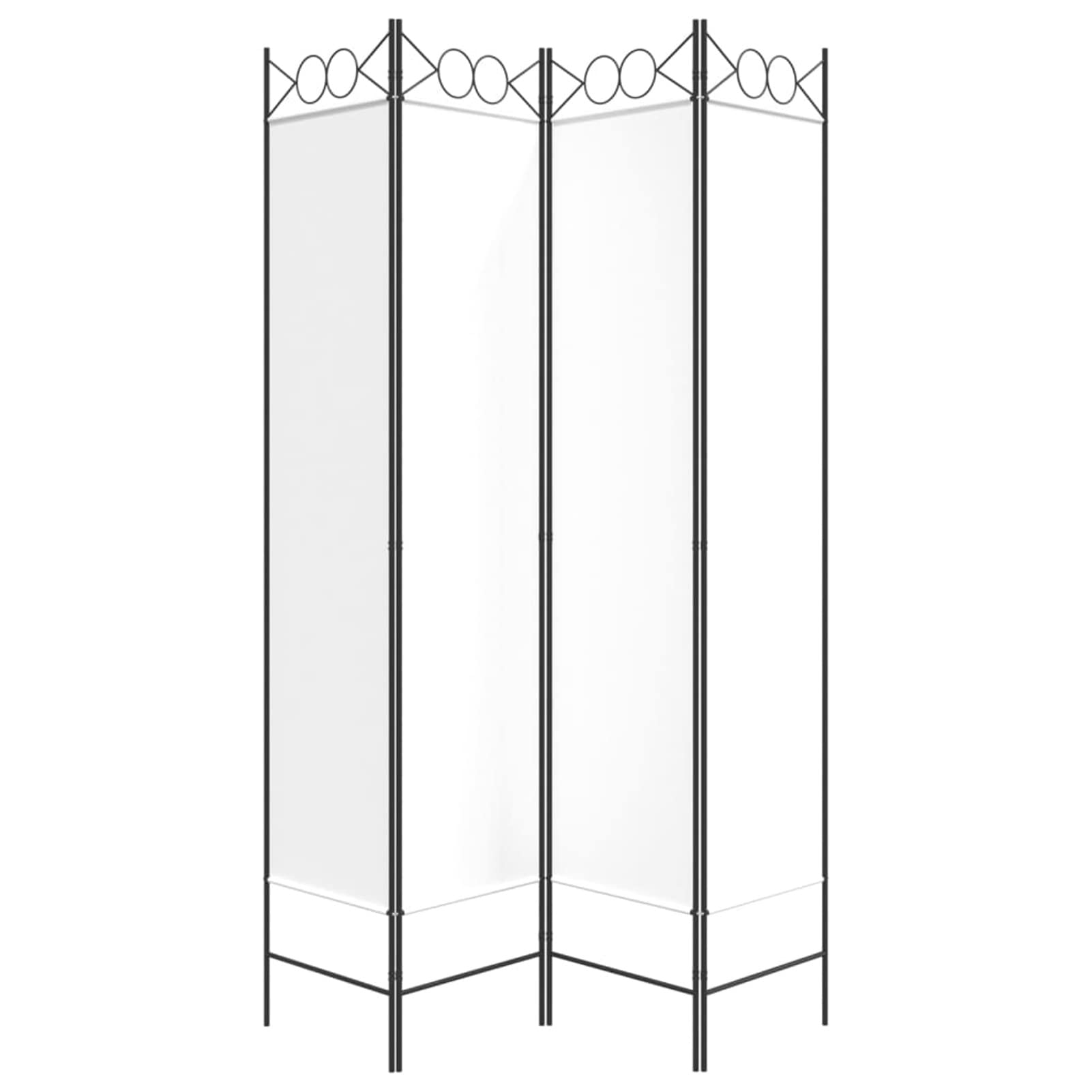 Divisorio In Legno Massello Di Mango VidaXL – 4 Pannelli Intagliati A Mano, Bianco 160x165 Cm, Pieghevole
