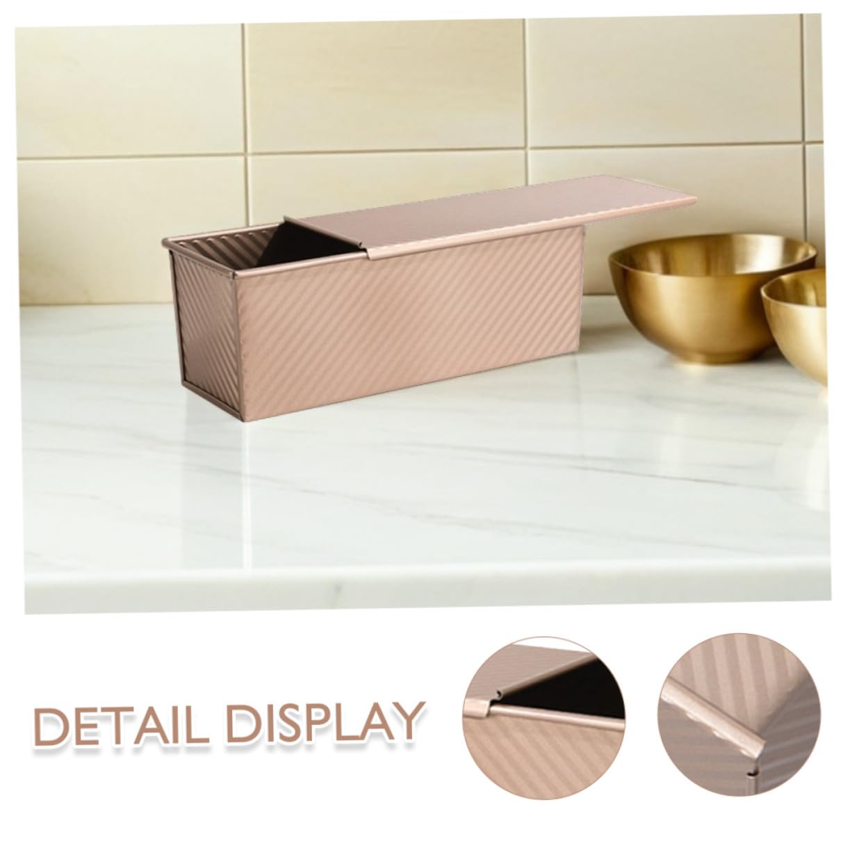 Molde para Pan con Tapa Antiadherente Caja de Tostadas de Acero al Carbono para Hornear Pan Fácil de Desmoldar Uso Versátil Cocina