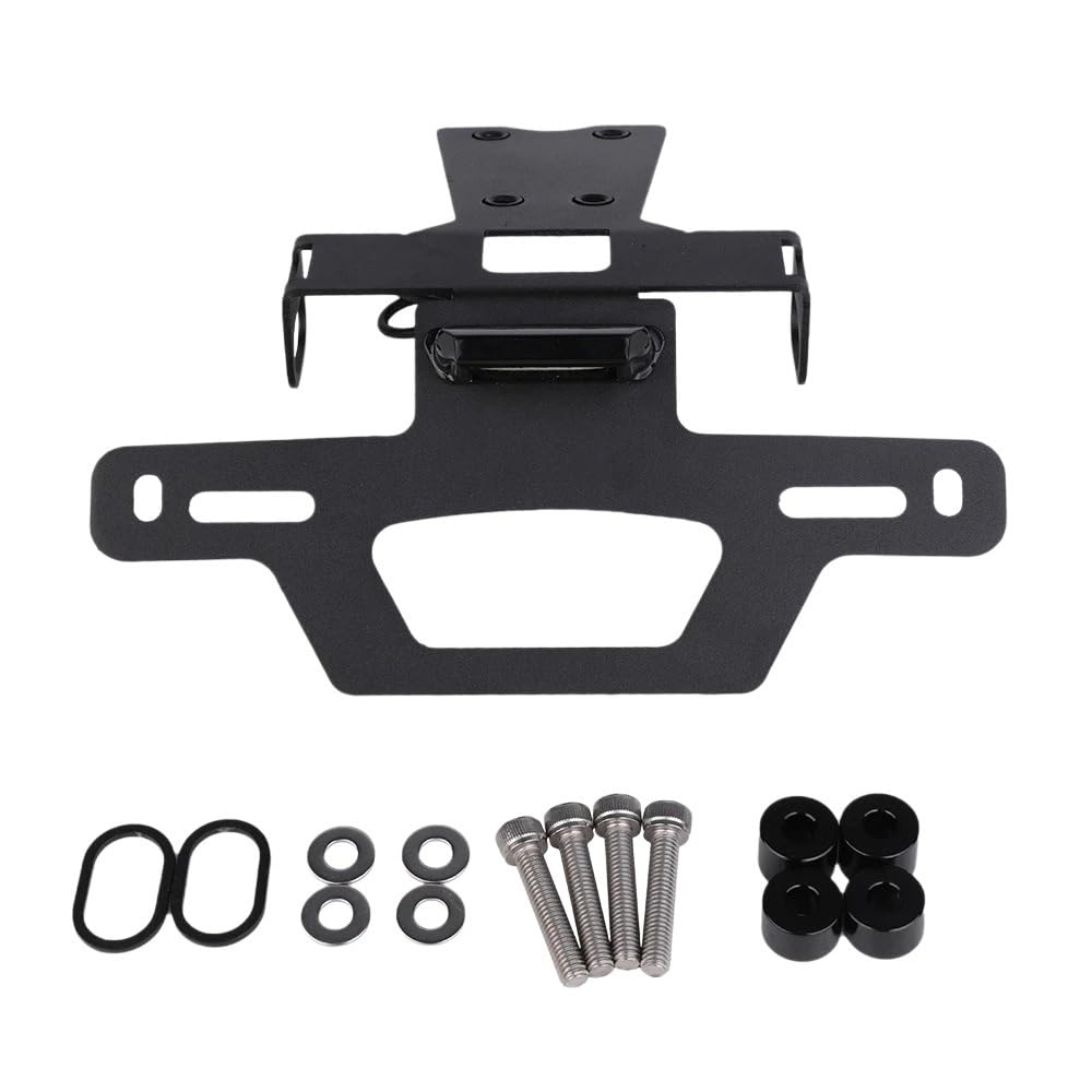 Support Plaque d'Immatriculation Moto Éclairage LED Cadre Arrière Ajustable - 7
