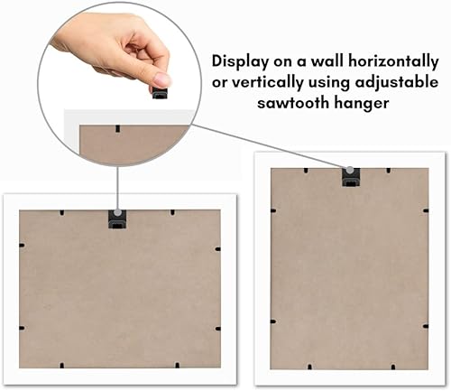 Miniatura 5 de Americanflat Marco de diploma de 11 x 14 pulgadas con vidrio inastillable, juego de 2 unidades, para uso como marco de 8.5 x 11 pulgadas con