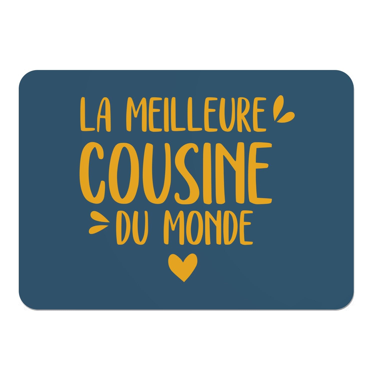 Napperons bleu en liège lot de 4 pour la meilleure cousine