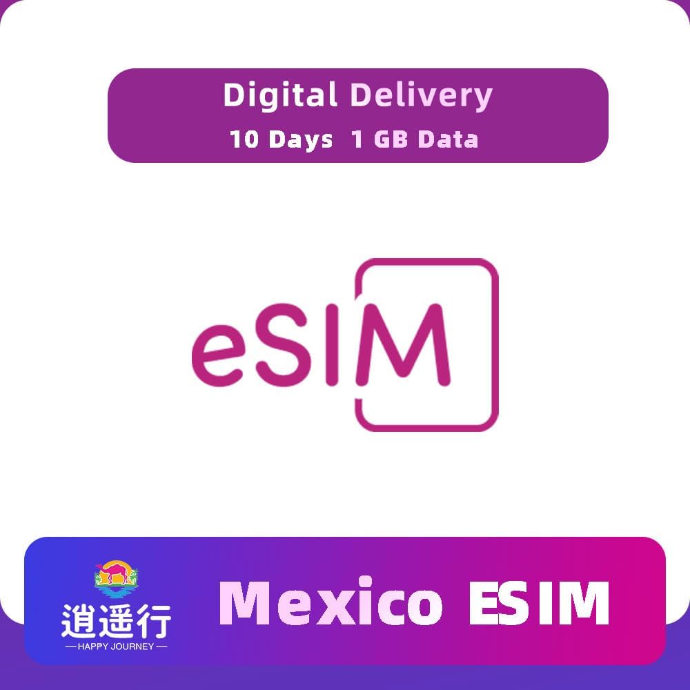 eSIM Card for Mexico | Get QR Code Instantly | 5G/4G High-Speed | Hotspot Allow | for Travel, Business & Unlocked Phones (10 Day, 1 GB/Day, 4G, excluding Voice Calls.)