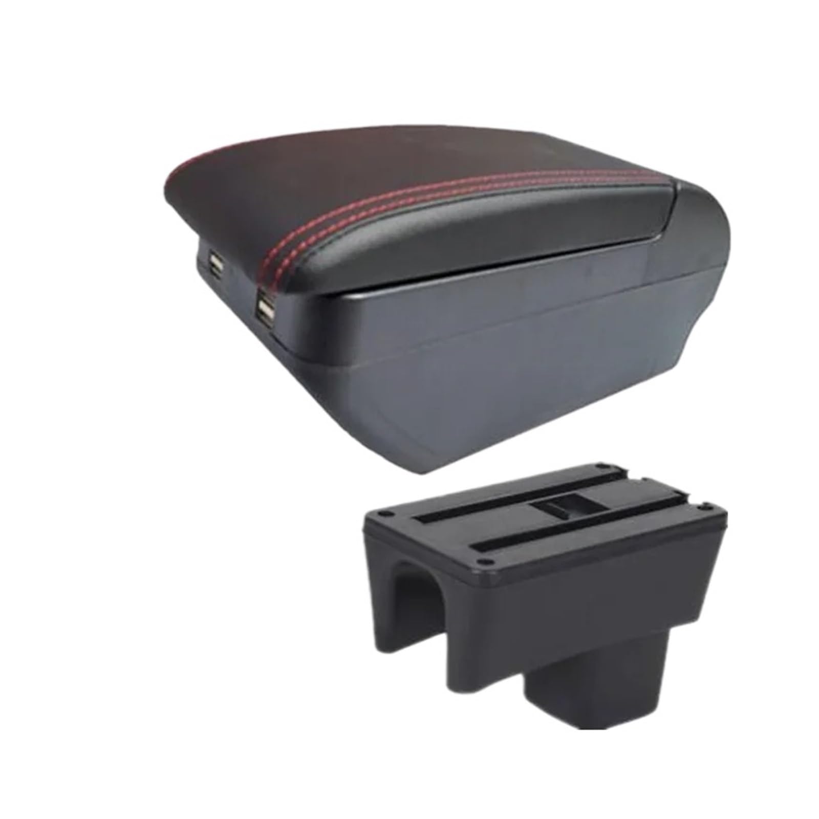 Armrest For Suzuki For Swift 2005-2024 Accoudoir De Voiture Boîte D'accoudoir Accessoires Détails Intérieurs Rangement Armrests Storage Box(H red line 4USB)
