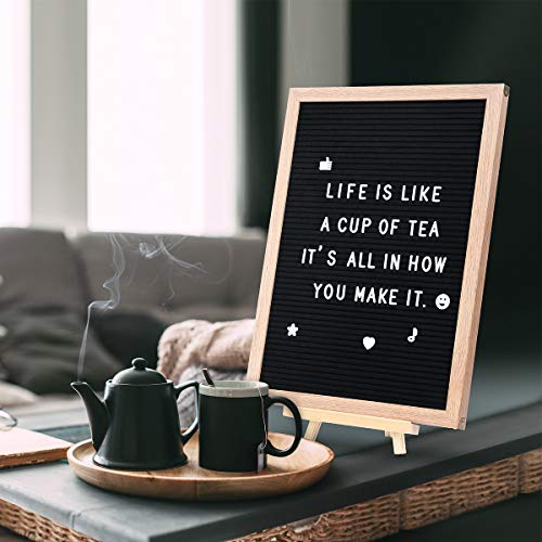 Tuffen Double Sided Felt Letter Board -16X12 Inches - Changeable Wooden Message Board With Stand And 543 Letters & Numbers For Sign Message, Pregnancy Announcement, Wall Décor #TOP3