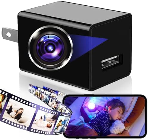 Hidden Camera Charger Spy Camera Hidden Cameras HD 1080P Wireless Mini Spy Camera with WiFi Night Vision and Motion Detection Small Camera for Home Security Nanny Cam