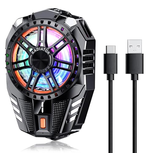 Image of Sounce Smart Magnetic Mobile Cooling Pad Instant Phone Cooler with LED Temperature Monitor Advanced Semiconductor Chip Compatible with iPhone & Android (Black, 7.9 CM)