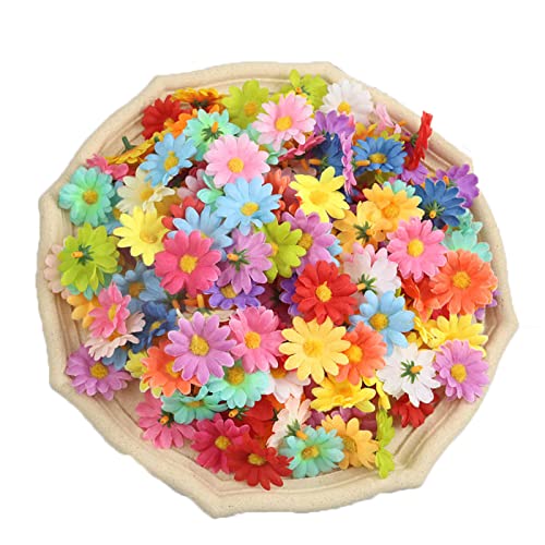100Pcs Mini Artificial Silk Sunflower Heads 1.8" 45Mm Fabric Floral Daisy For Home Decoration Wedding Decor, Gerbera Flowers Bride Holding Flowers,Garden Craft Art Decor (Purple) #TOP5