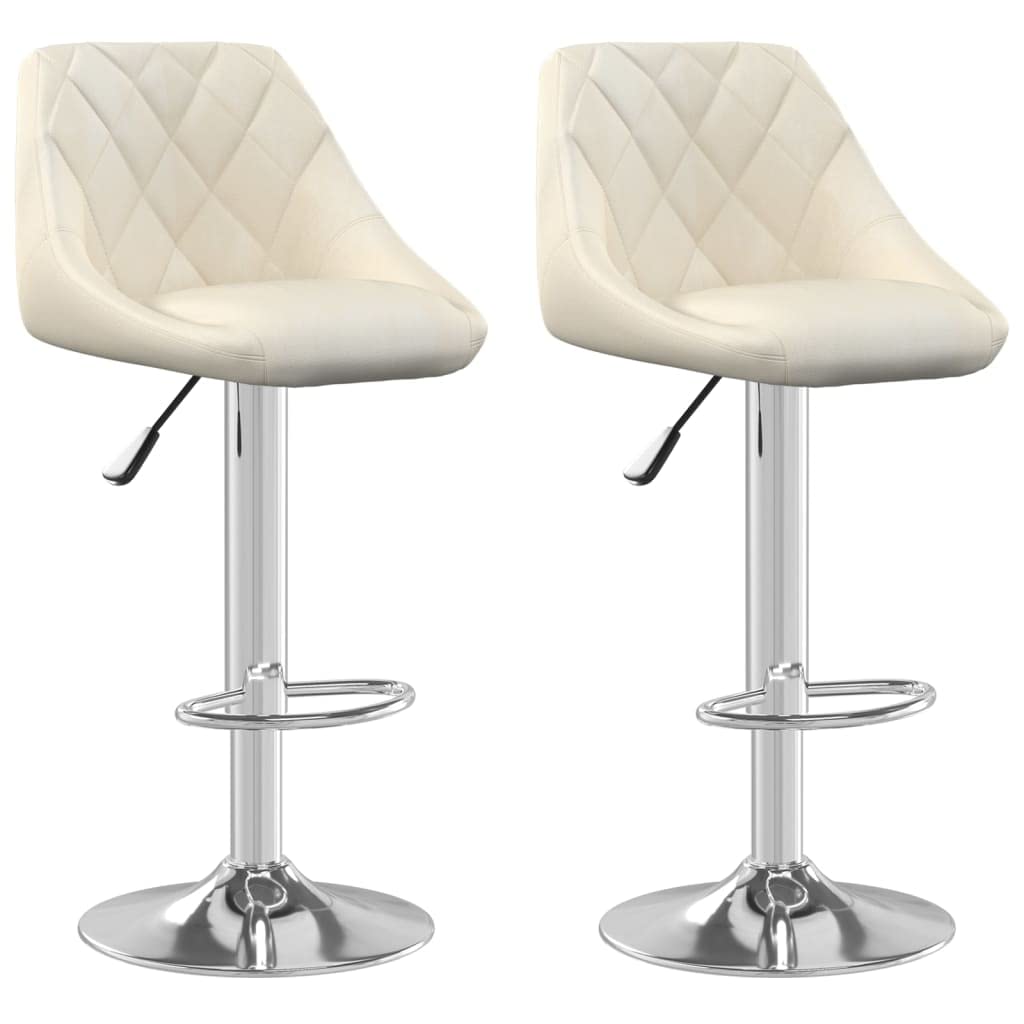 Tabouret de bar velours crème pour îlot de cuisine