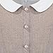 Girls Dress Brown White Collar Pearl Button Vintage Formal Short Sleeve Size 10