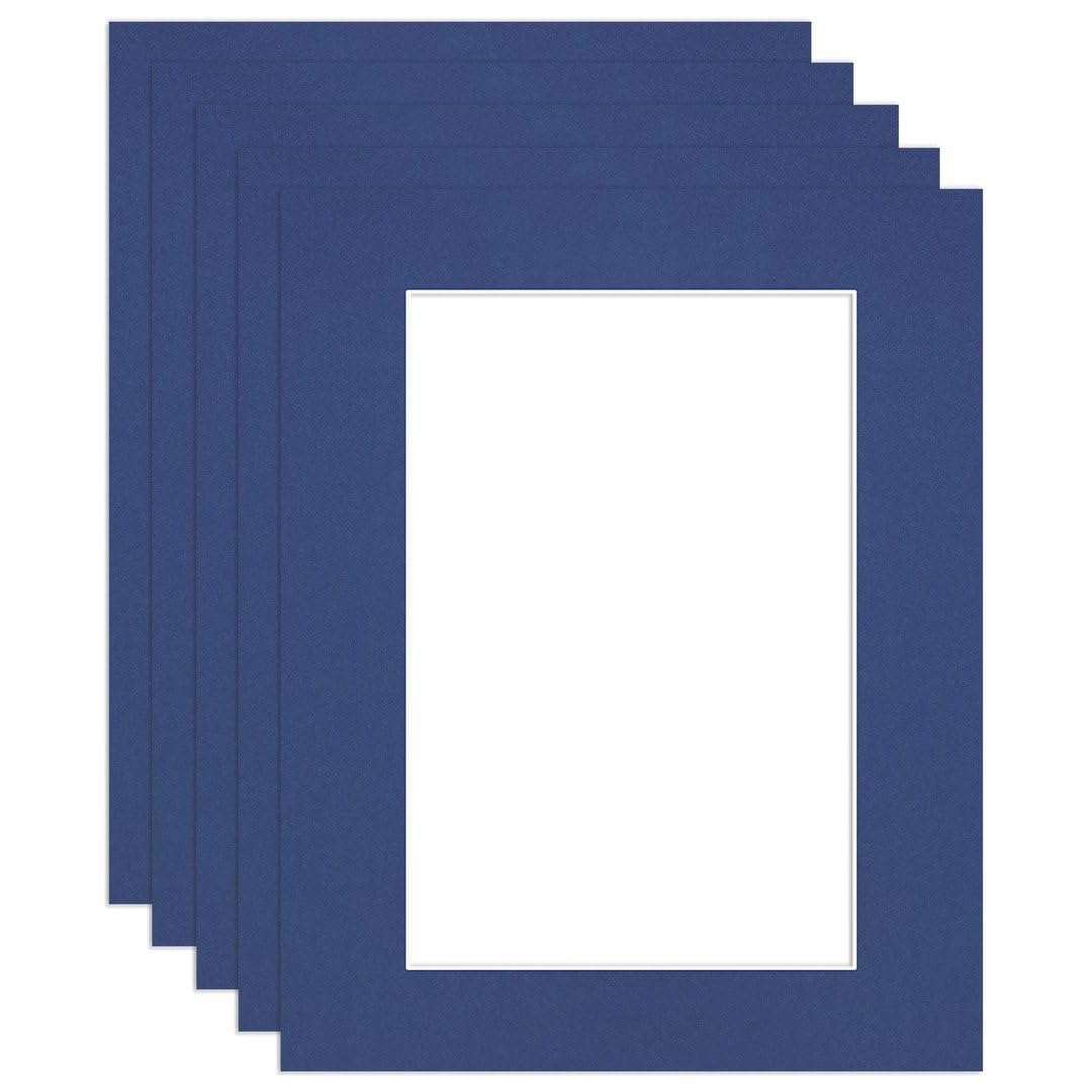 Procut Global 20x16" Blue Picture Mounts to Fit 15x10" Aperture - Precision Cut Cardboard Photo Mount - Ideal for Frames, Prints, Artwork & Certificates - Sizes & Colours Available - 5 Pack — image 1