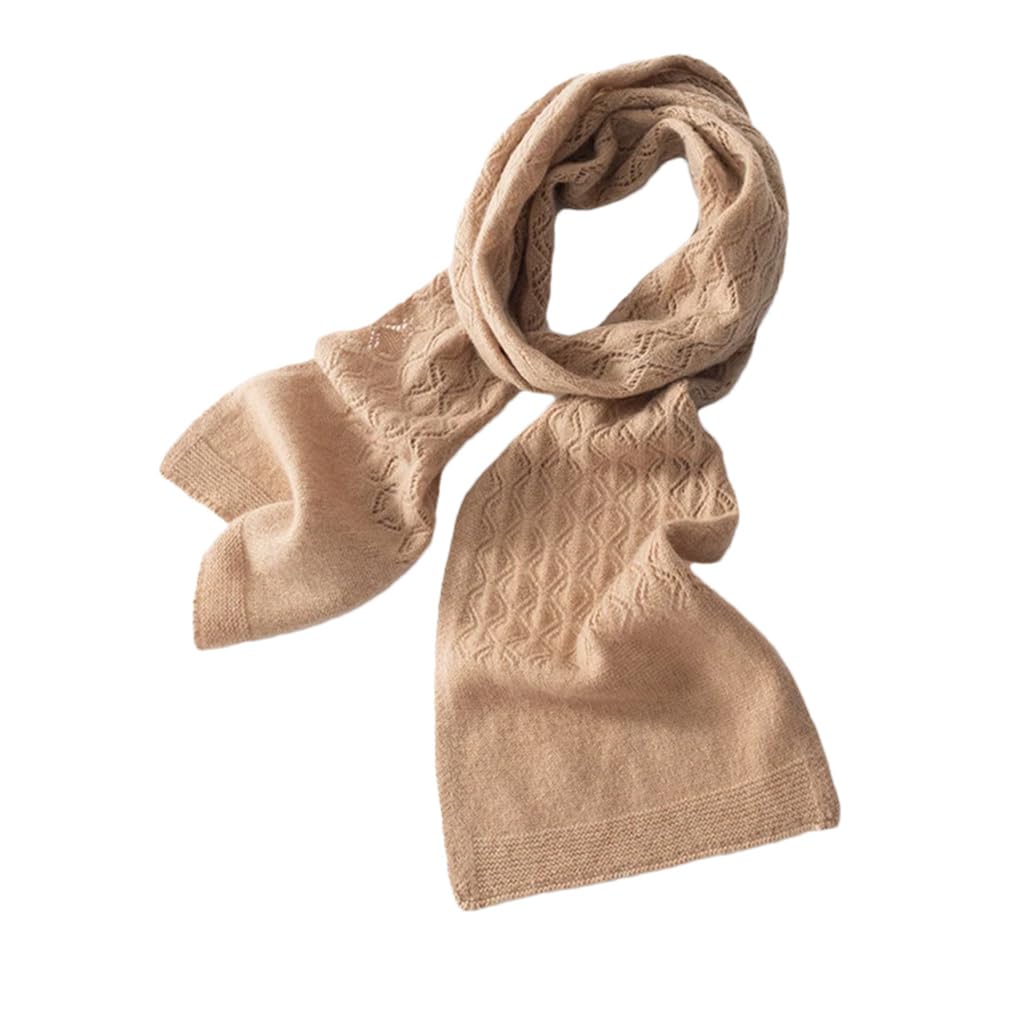 Bufanda tejida de cachemira para mujer, 150 x 20, para otoño e invierno, suave y cálida