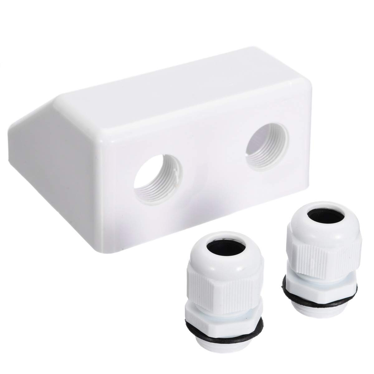 Boîte De Jonction De Câble à Double Fil Pour Entrée Externe étanche Avec Panneau Solaire Pour Câblage D'alimentation Externe (blanc