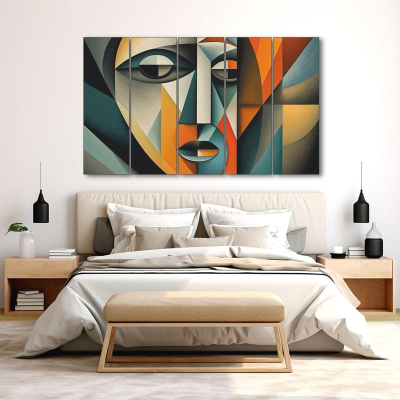 Image of The Castle Decor Women abstract painting with frame Big Size 36x60 Wall art for living room,Bedroom,Drawing room,Hotels-Wooden Framed-293