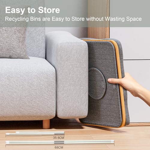 HassoKon Recycling Bin for Kitchen Home, Separate Recycling Waste Bags,100L Recyclable Waste Trash Sorting Organizer for Collecting Empties and Glass Waste,Deposit Bottles,Reusable Waterproof - Image 5