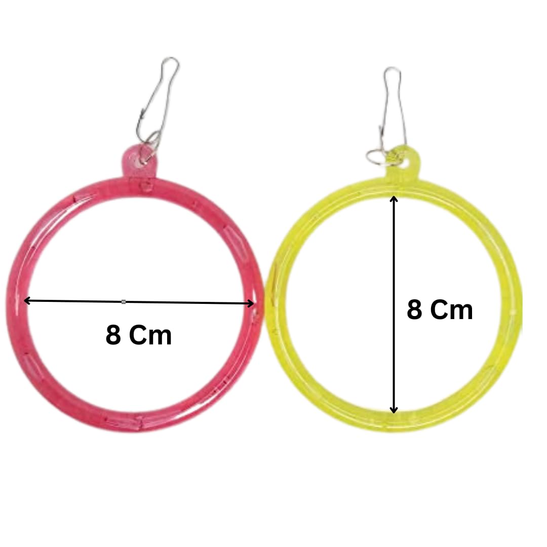 Premier Plants Toy Ladder perches, Hanging Swings Birds Cage Accessories for Small and Medium Parrots for Lovebirds, Cockatiels etc with11 Steps Ladder and 2 Round Swings (Multicolor)