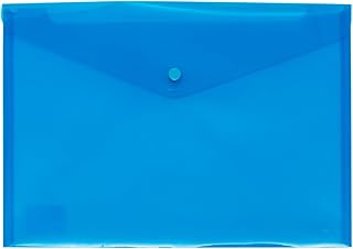 Grafoplas - Sobre Plástico con Cierre Clic Ecoplás, Tamaño Cuarto, Color Azul Traslúcido, 18x25cm, Polipropileno, Perfecto para Proteger Documentos Escolares, Domésticos o de Oficina