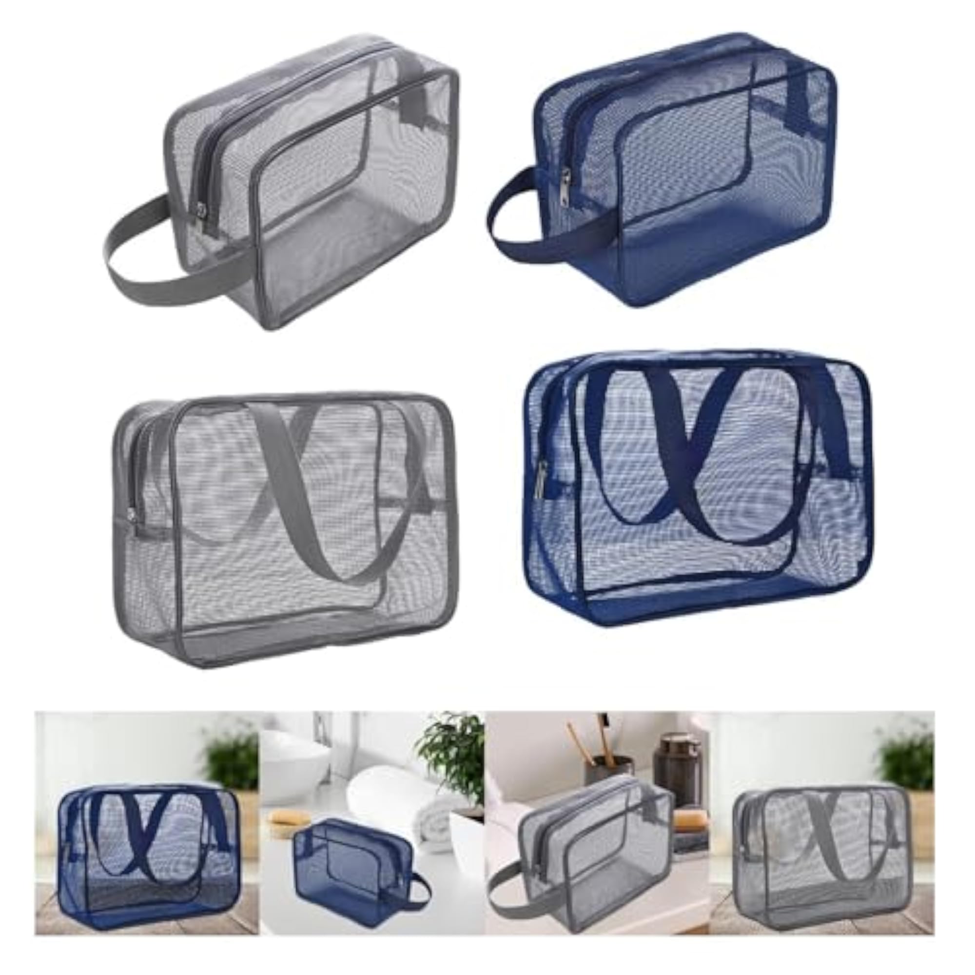 Mesh Toiletry Storage Pouch for Grooming Essentials