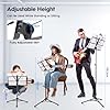 New Bee Music Stand - Music Stands for Sheet with Carrying Bag, Metal Sheet Music Stand Portable, Adjustable Podium Stand with Tripod Base and Sheet Music Folder - Black #1