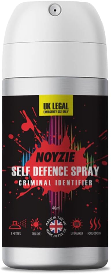 Self Defence Spray NOYZIE UK Legal Pepper Spray Alternative for Men & Women with UV Marking - Criminal Identifier Spray for Personal Protection (40ml)