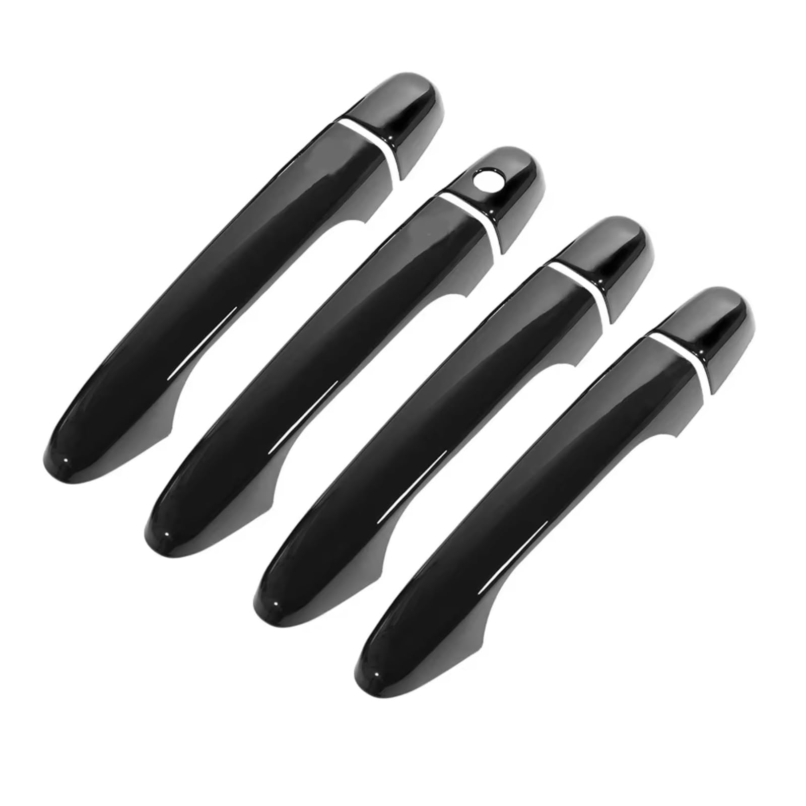 JJRFVBGT Door Handle Trim Compatible with Civic 9th Generation 2012 2013 2014 2015 ABS Carbon Fiber Style Black Moulding with Keyless Car Exterior Door Handle Cover