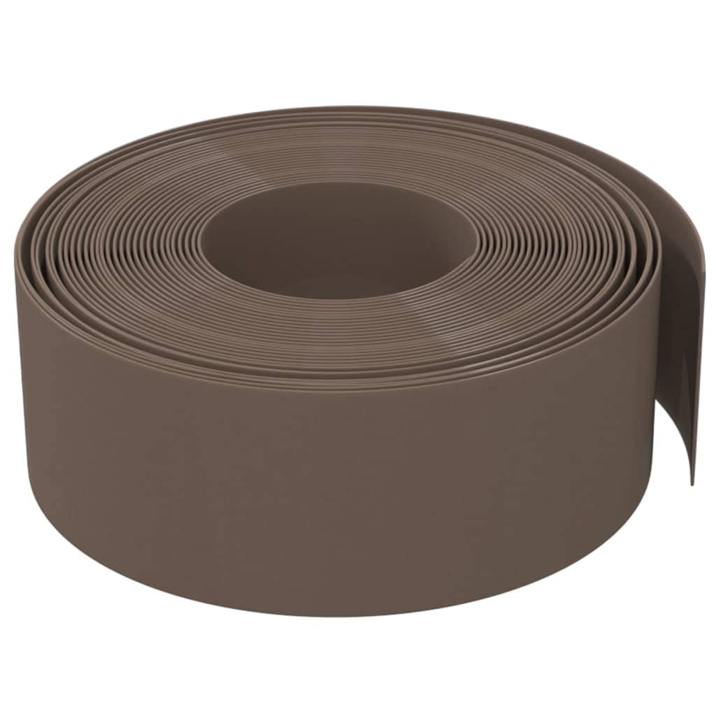 Krawędź trawnika, brązowa, 10 m x 20 cm, polietylen, elastyczne obramowanie grządki, krawędź koszenia, ogranicznik ścieżki, palisada ogrodowa, obramowanie separacji