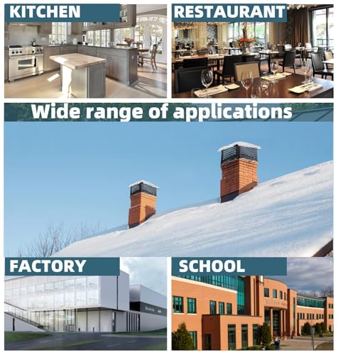 Chimney Cap, 13x13 Inches Square Chimney Cover, Galvanized Steel Fireplace Chimney Caps with Adjustable Bottom, Mesh Covers for Outside Existing Clay Flue, Black