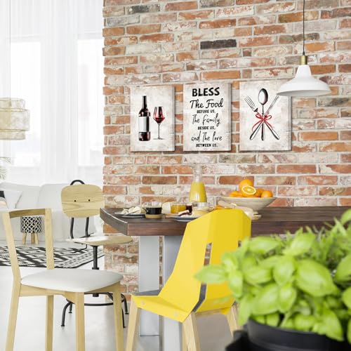 Lienzo de cocina contra paredes aburridas cuadros vintage enmarcado de madera para comedor 4