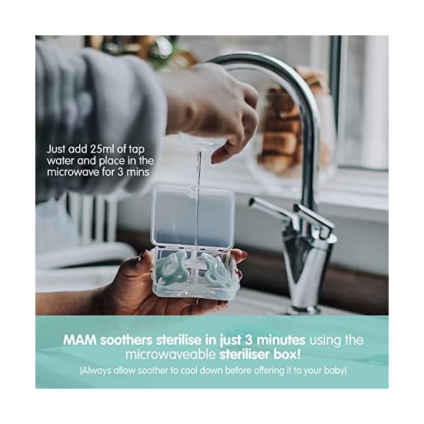 MAM Style 0+ Monate (2 Stück), Baby Schnuller mit selbststerilisierender Reisehülle, Neugeborene Essentials, Blau, I… – Bild 7