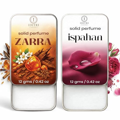 Image of Solid Perfume |zarra&Ispahan Alcohol Free Wax Perfume Balm, Long Lasting | Pocket Tin 12g, Pack Of 2| Non Greasy Smooth Glide, Travel Friendly Men And Women