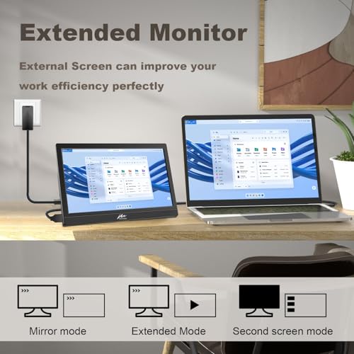 Kenowa Portable Monitor 11.6 Inch Touchscreen - HD 1366x768P Audio