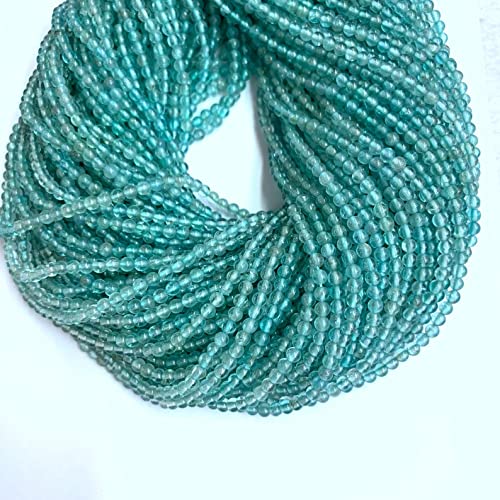 Blue Apatite round beads de 13 pouces LKBEADS pour création bijoux DIY