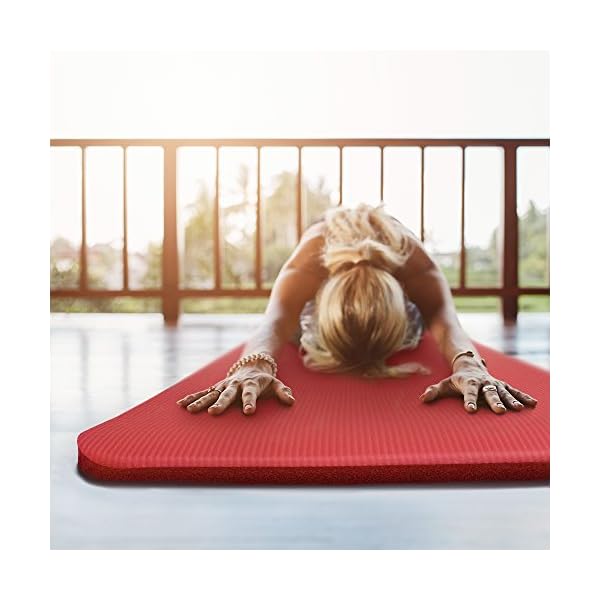 Yoga-Cloud-Extra-Thick-1-Exercise-Mat-with-Shoulder-Sling-25mm-Non-slip-Moisture-Resistant-Foam-Cushion-for-Pilates-and-Working-Out-Ultra-Balance-Support-for-Joint-Health-Physical-Therapy Crown Sporting Goods 1" Yoga Cloud Extra Thick Exercise Mat - 72" x 24" with Carry Strap - Exercise Mats for Home Workout - Yoga and Pilates Exercise Workout Mat - 4X Thick Yoga Mat (Blue)