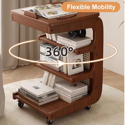 Mesa auxiliar C con ruedas y panel ajustable para sofá y cama 5