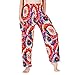 Lofbaz Yoga Boho Pantalon pour Femmes Harem Hippie Vêtements Pyjamas Salon Joggers Vêtements Indien Bohème Danse été Plage Fleur de Paille Rouge XL