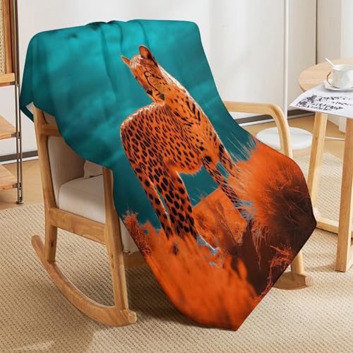 Couverture en flannel léopard 130×150cm douillette pour lit - 7