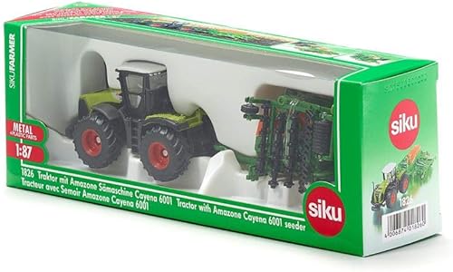 Miniatura 26 de Siku 1979, Claas Axion 850 con cargador frontal, 1:50, metal/plástico, verde, pala móvil, enganche trasero, se puede combinar remolques de la misma