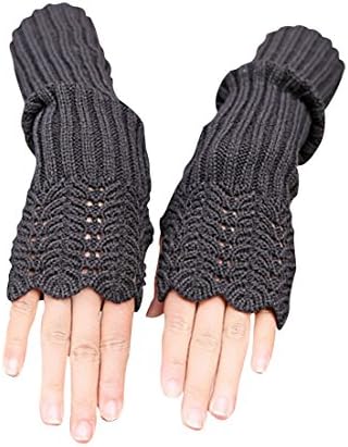 Novawo® Women's Scale Design Winter Warm Knitted Long Arm Warmers Gloves