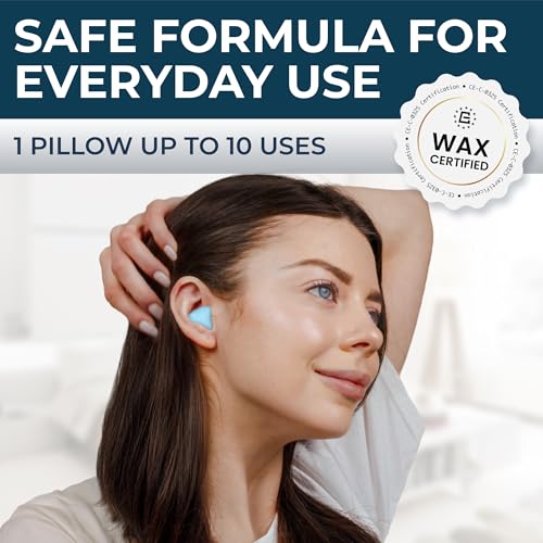 Image of Peace&Quiet PQ Sleeping Ear Plugs Silicone - 30 Wax Moldable EarPlugs for Sleeping Noise Cancelling for Swimming, Sound Blocking Level 32 Db, Color: Blue