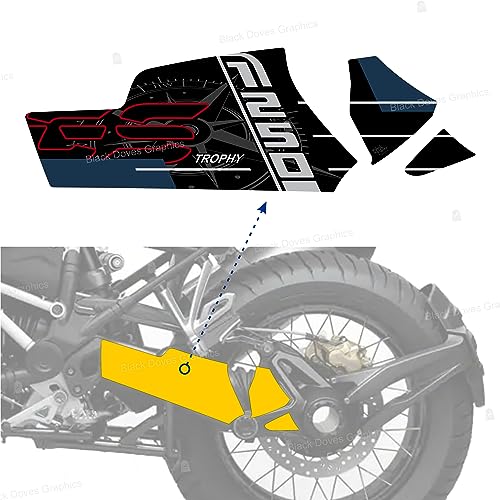 Autocollants protecteurs cardan et bras oscillant Motorrad R1250 GS TROPHY noir