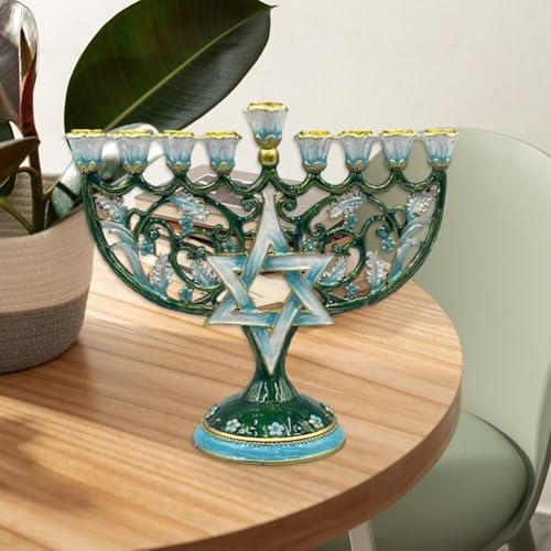 Menorah Hanoucca bougeoir rétro à 9 branches pour la fête juive - 8